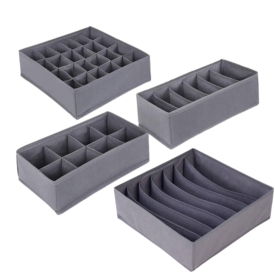 6/7/8/24 Grids Foldable Fabric - Sock Organizer Tray avaliação e preço