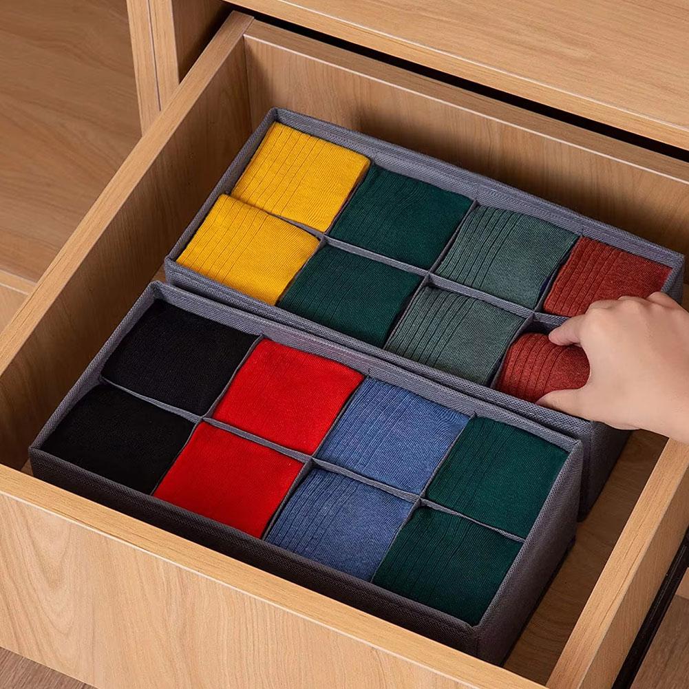 6/7/8/24 Grids Foldable Fabric - Sock Organizer Tray avaliação e preço
