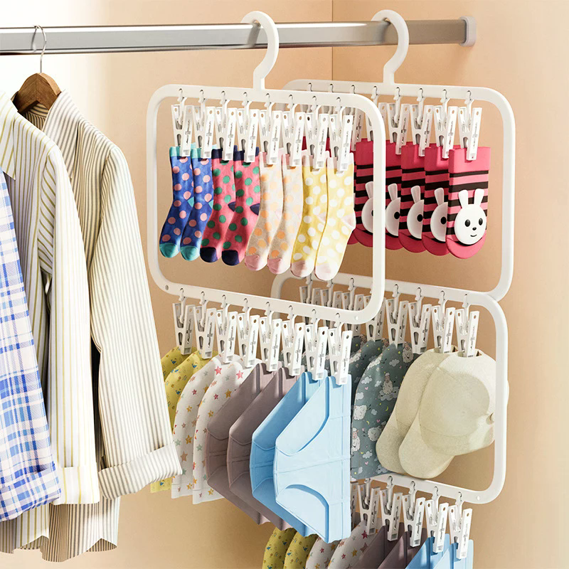 Multi-clip Sock Drying Rack Mu - Sock Organizer Tray avaliação e preço