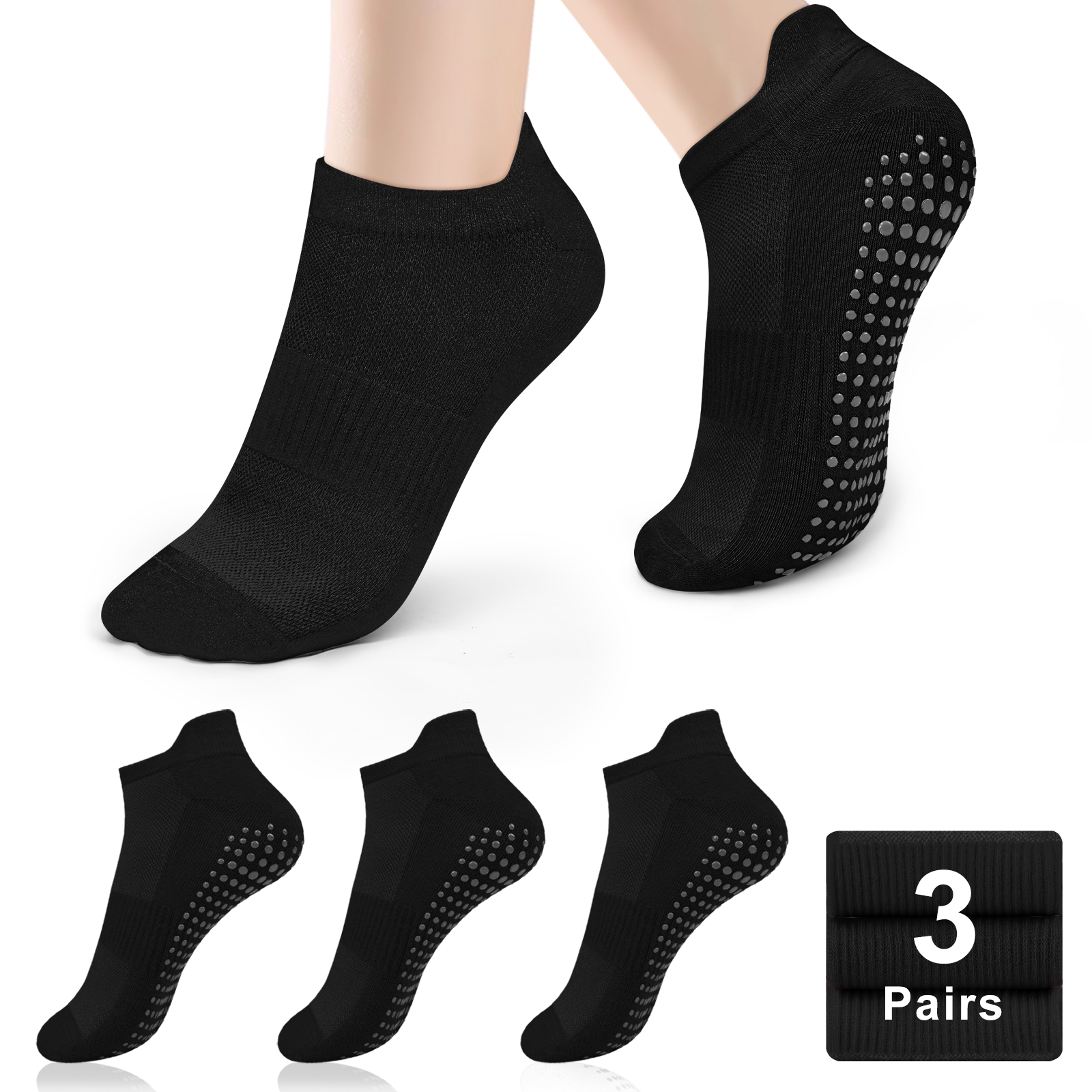 3 Pairs Yoga Socks Women Cotto - Grip Sock Yoga avaliação e preço