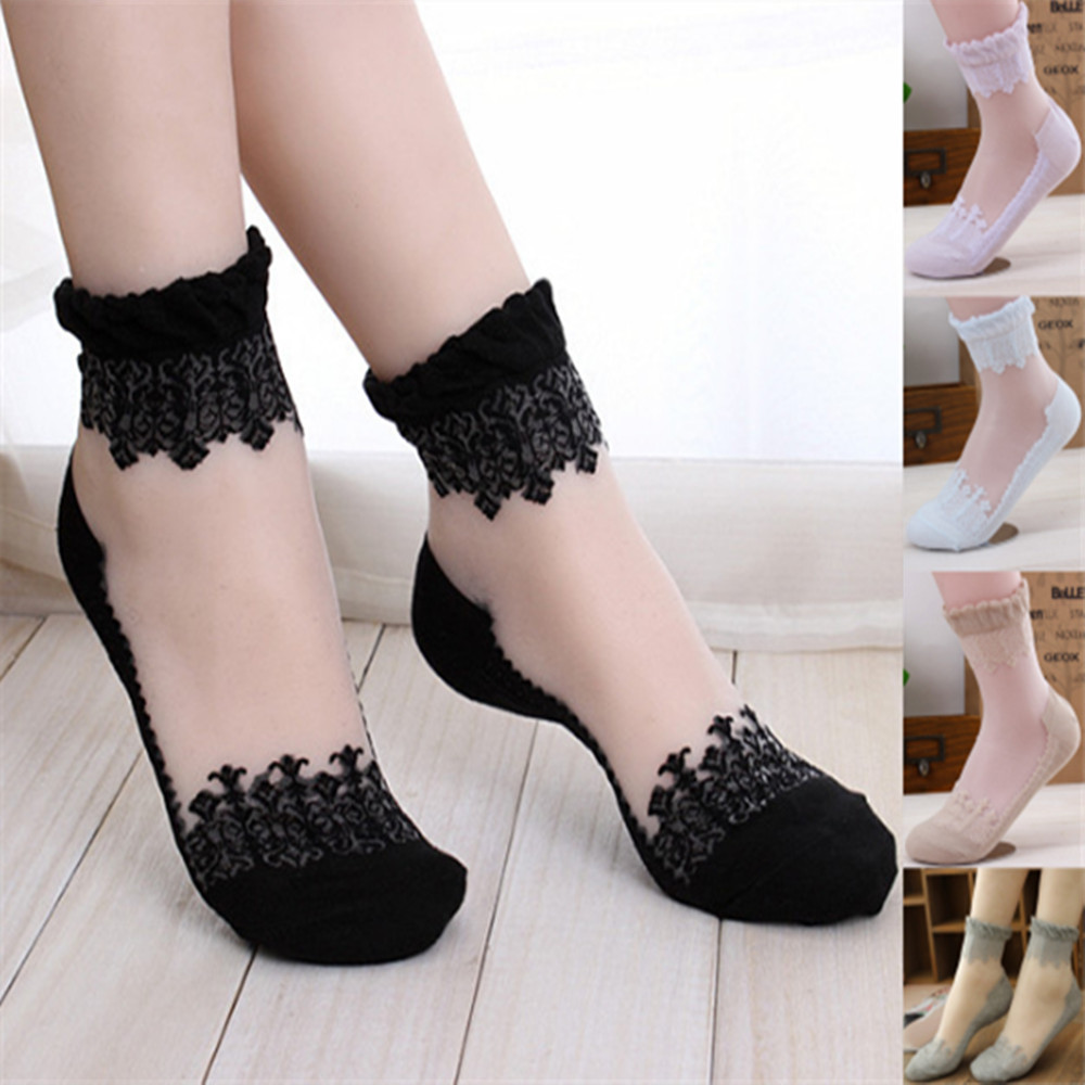 Woman Lace short sock thin soc - Invisibility Sock Loafer avaliação e preço